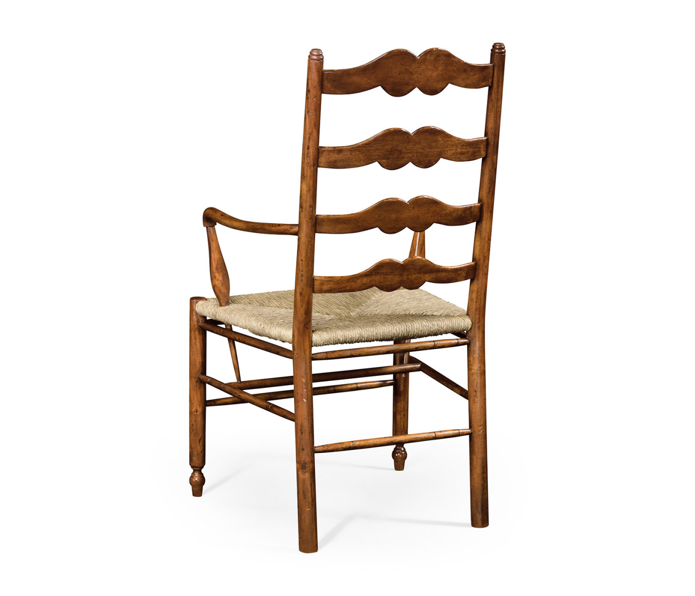Ladder Back Country Arm Chair with Rushed Seat