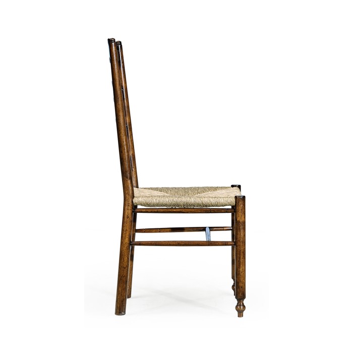 Ladder Back Country Side Chair with Rushed Seat