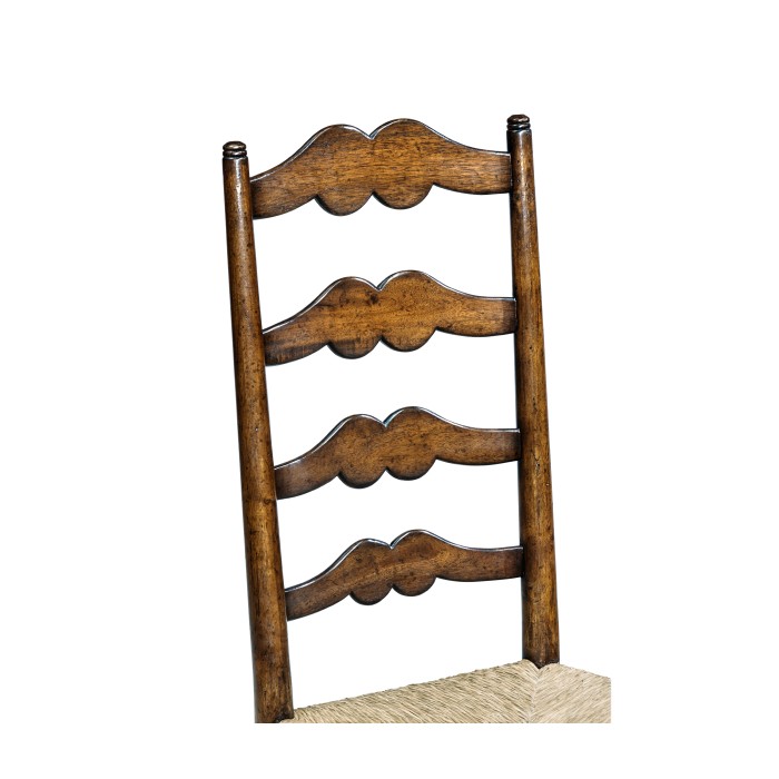 Ladder Back Country Side Chair with Rushed Seat