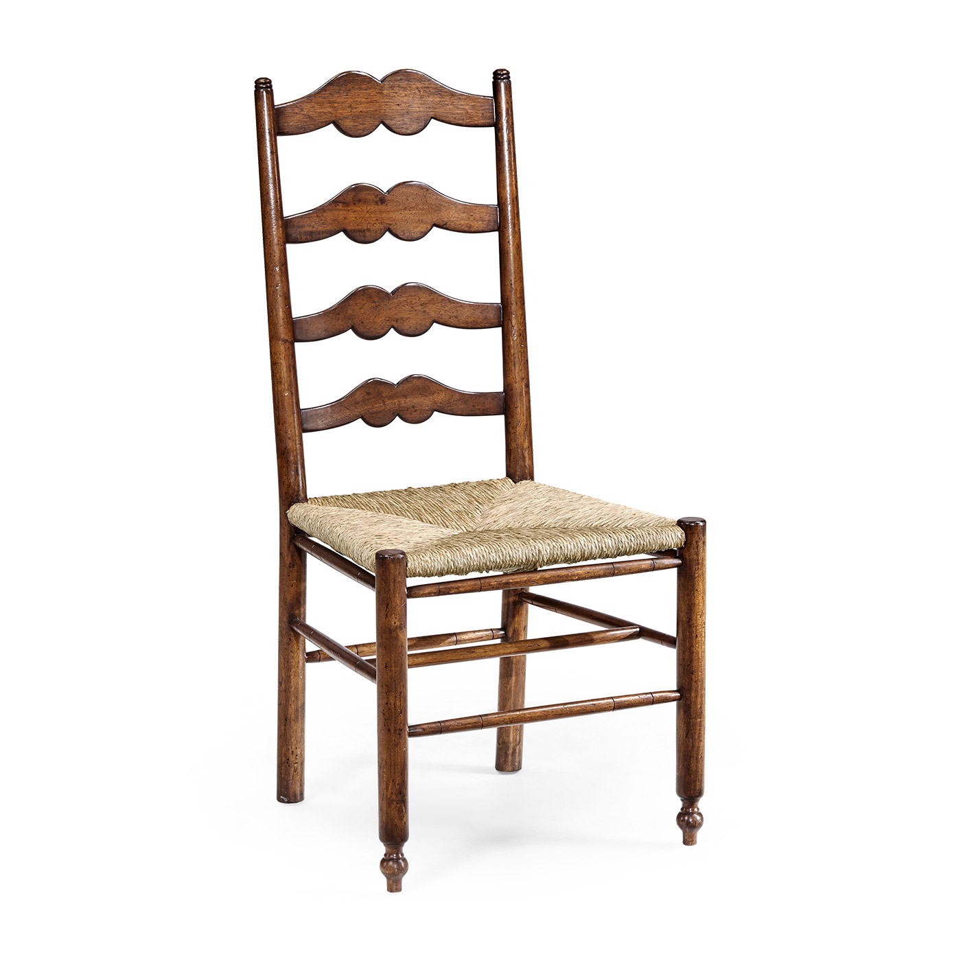 Ladder Back Country Side Chair with Rushed Seat