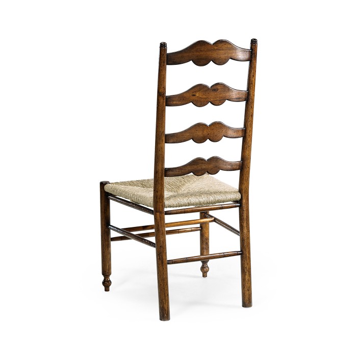Ladder Back Country Side Chair with Rushed Seat