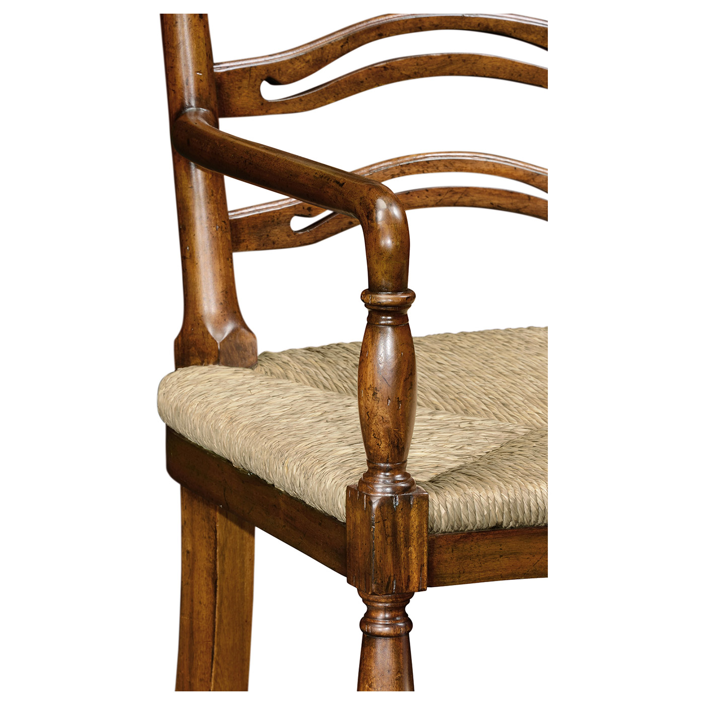 Ladder Back Walnut Chair with Pierced Slats (Arm)