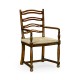 Ladder Back Walnut Chair with Pierced Slats (Arm)