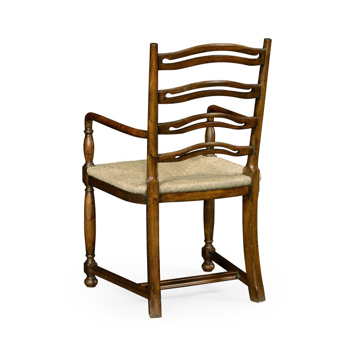 Ladder Back Walnut Chair with Pierced Slats (Arm)