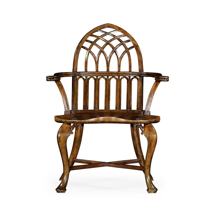 Gothic Windsor Walnut Arm Chair