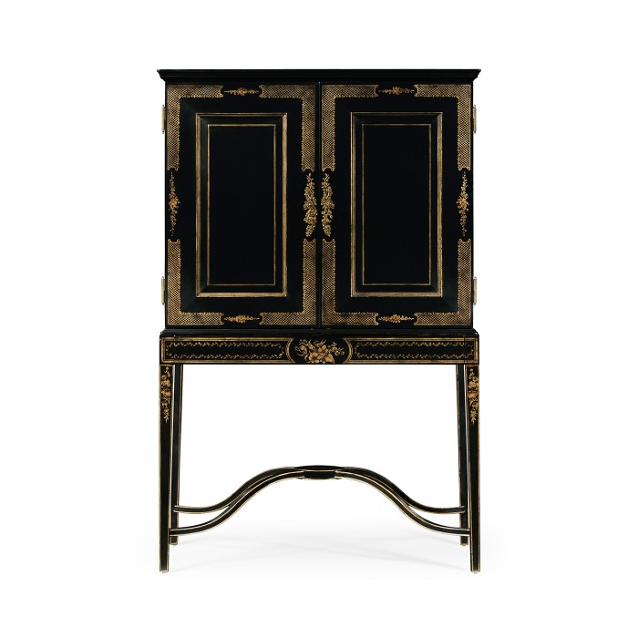 Formal Black & Gold Drinks Cabinet