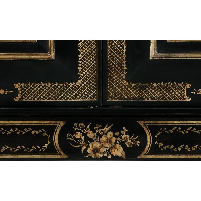 Formal Black & Gold Drinks Cabinet