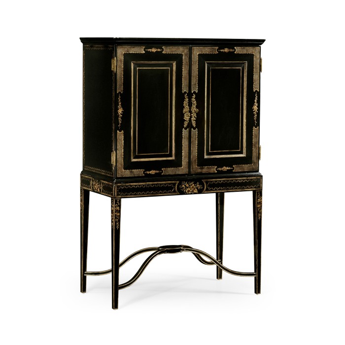 Formal Black & Gold Drinks Cabinet