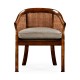 Caned walnut salon tub chair