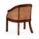 Caned walnut salon tub chair