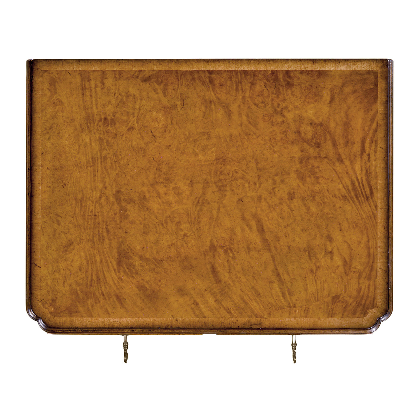 Bow front walnut chest of six drawers