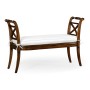 Regency Walnut Bench with High Cross Arms