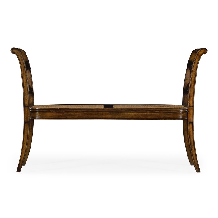 Regency Walnut Bench with High Cross Arms