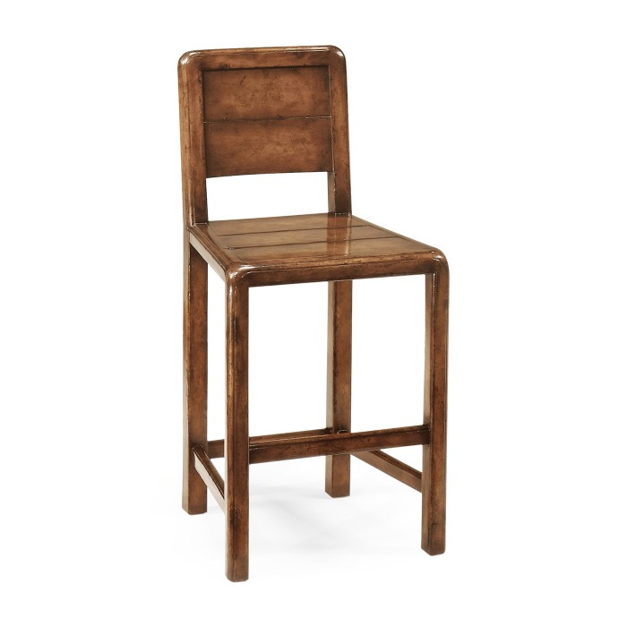 Planked walnut counter stool (Side)