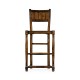 Planked walnut barstool with baluster legs (Side)