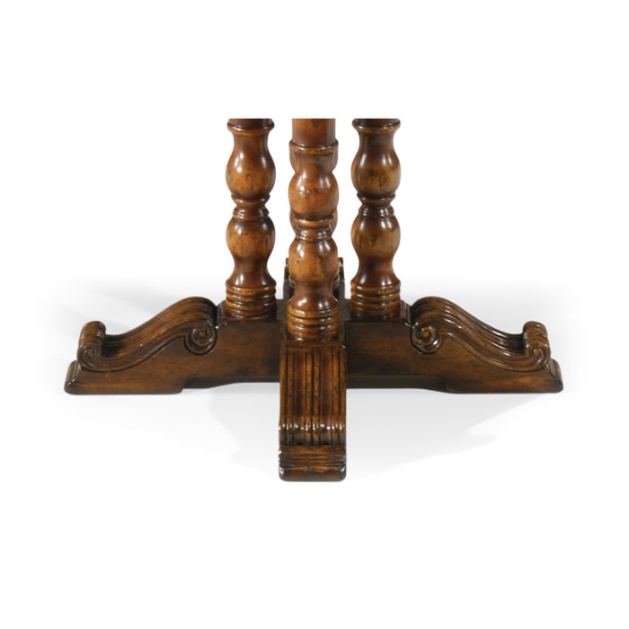 Round Walnut Planked Bar Table 36