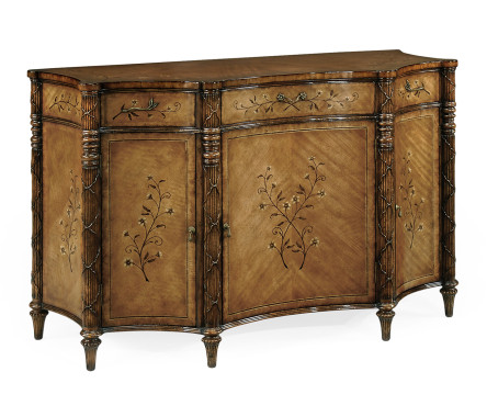 Satinwood side cabinet with floral inlays