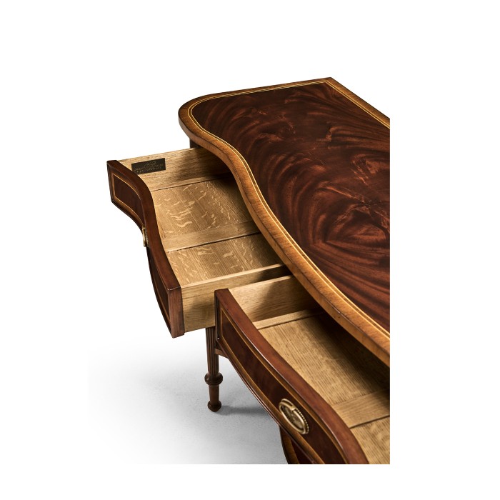 Serpentine Mahogany Console Table
