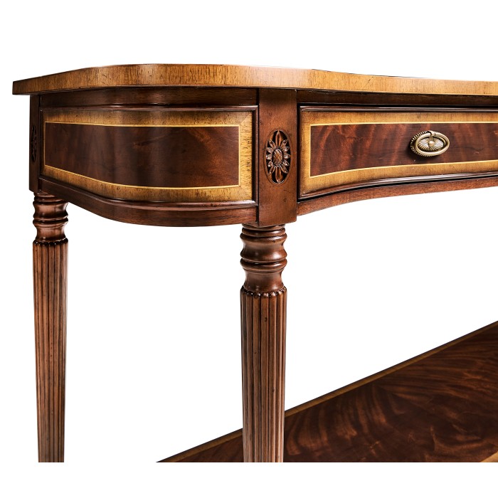 Serpentine Mahogany Console Table