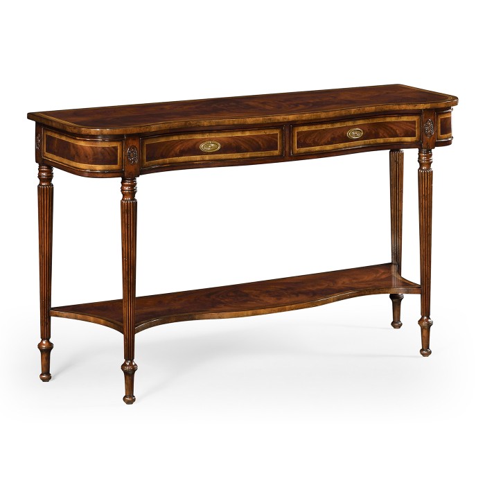 Serpentine Mahogany Console Table