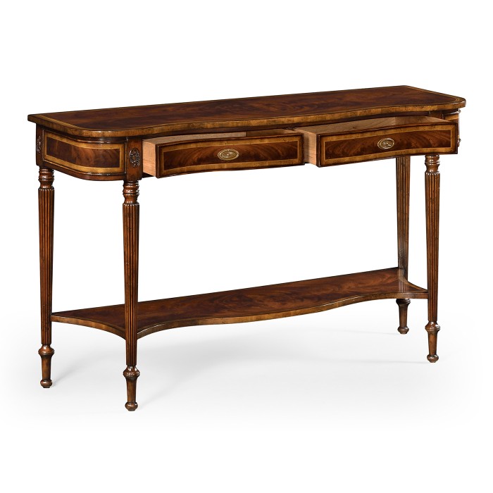 Serpentine Mahogany Console Table