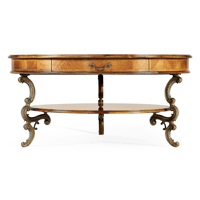 Satinwood & Marquetry round coffee table