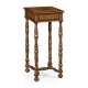 Rope twist walnut square side table (small)