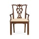 Chippendale Rococo Quatrefoil Arm Chair