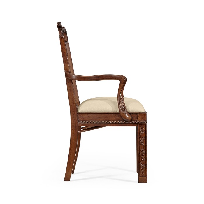 Chippendale Rococo Quatrefoil Arm Chair