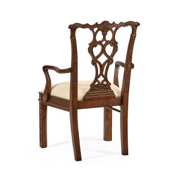 Chippendale Rococo Quatrefoil Arm Chair