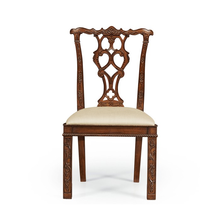 Chippendale Rococo Quatrefoil Side Chair