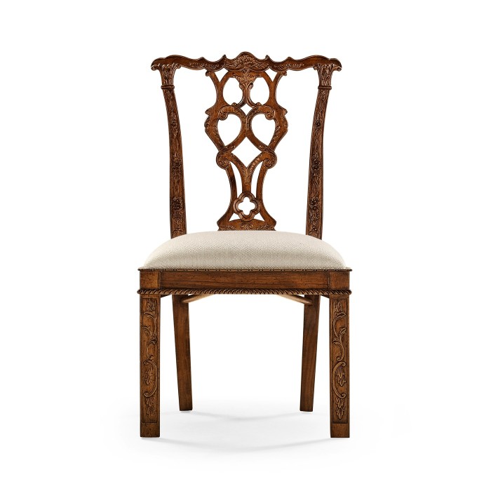Chippendale Rococo Quatrefoil Side Chair