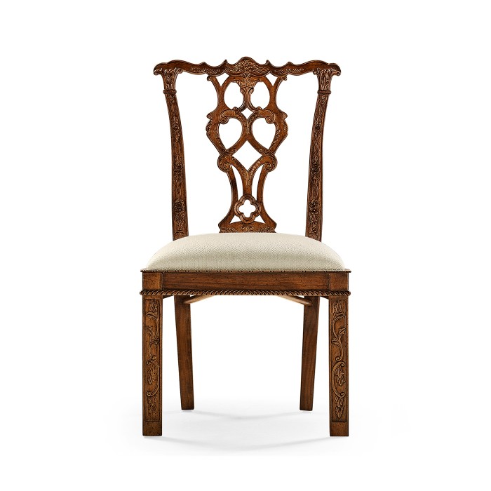Chippendale Rococo Quatrefoil Side Chair