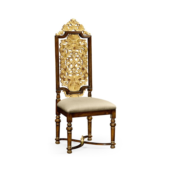 Jacobean Style Gilt Walnut Side Chair