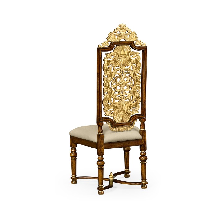 Jacobean Style Gilt Walnut Side Chair