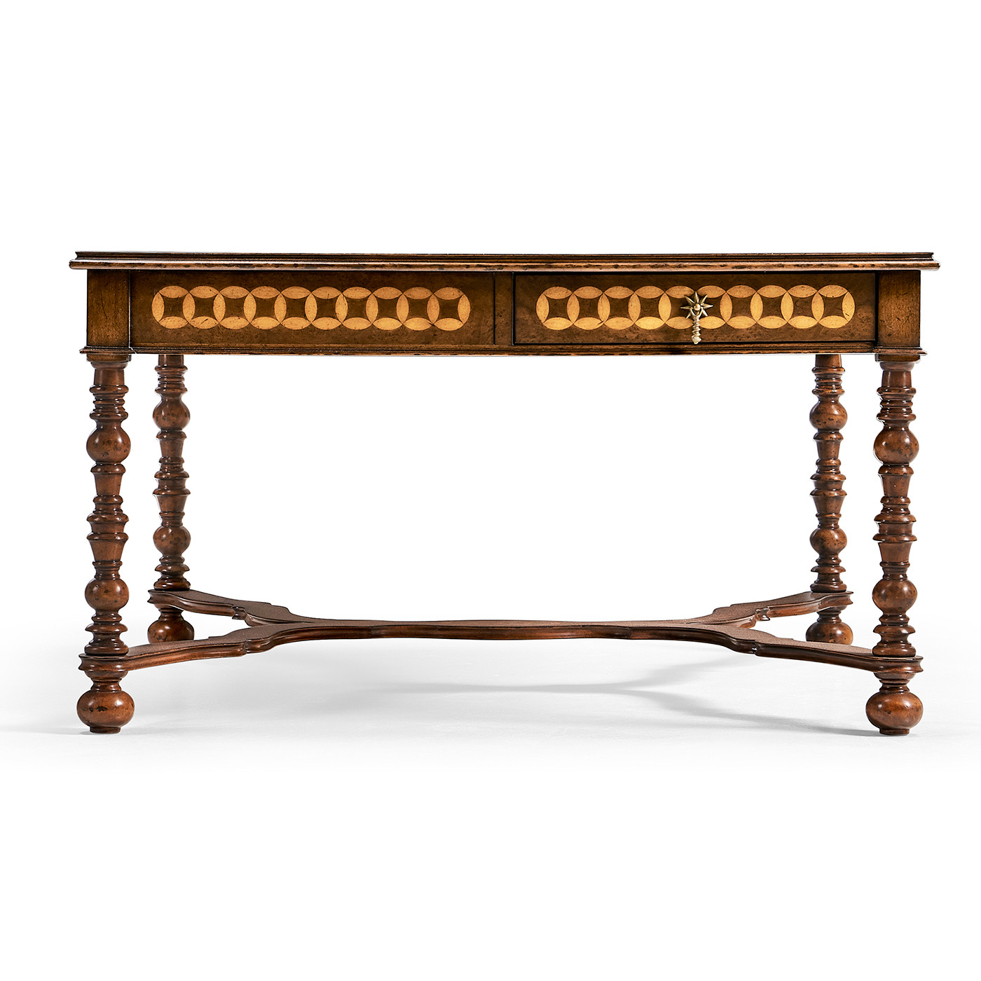 Circle inlay square coffee table