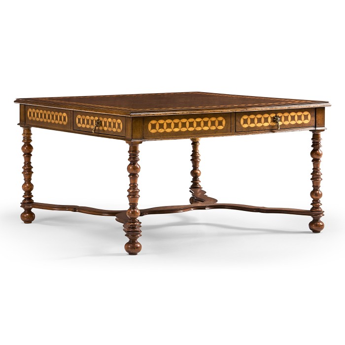 Circle inlay square coffee table
