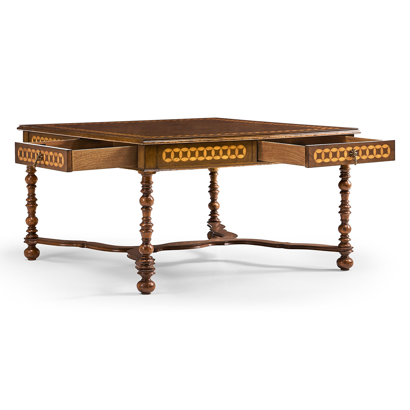 Circle inlay square coffee table