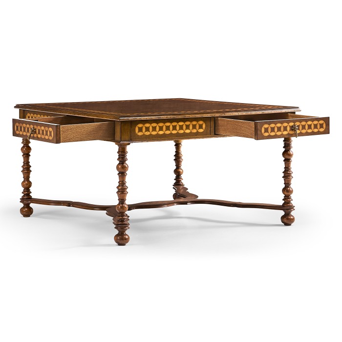 Circle inlay square coffee table