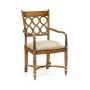 Rope twist veneer open back chair (Arm)