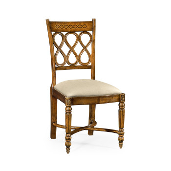 Rope twist veneer open back chair (Side)