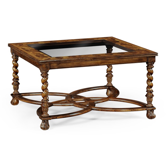 Square oyster coffee table glass top (40