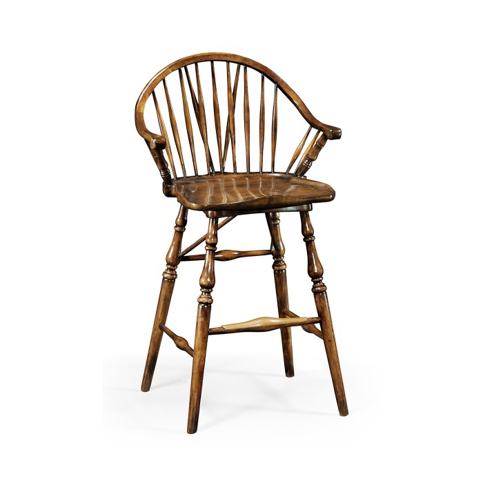 Windsor Style Walnut Barstool