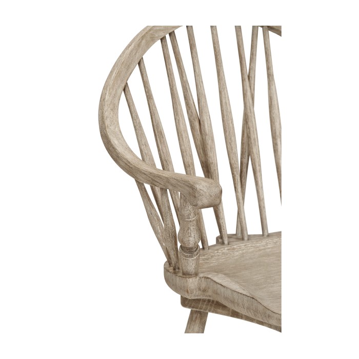 Windsor Style Grey Oak Arm Chair Counter Stool