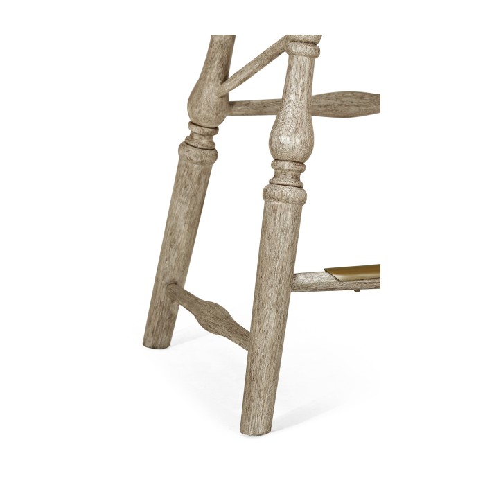 Windsor Style Grey Oak Arm Chair Counter Stool