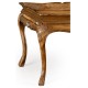 Rectangular satinwood coffee table with carved raised top