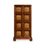 Distressed walnut tall 8-drawer chest (Square brass handles)