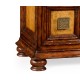 Distressed walnut tall 8-drawer chest (Square brass handles)