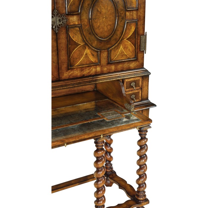 William & Mary Walnut & Oyster Drinks Cabinet