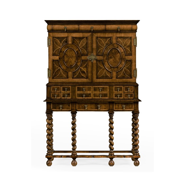 William & Mary Walnut & Oyster TV Cabinet